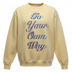 🌈ORIS YELLOW CASUAL SWEATSHIRT RAINBOW 🌈”GO YOUR OWN WAY” LOGO PRIDE SIZE MEDIUM
